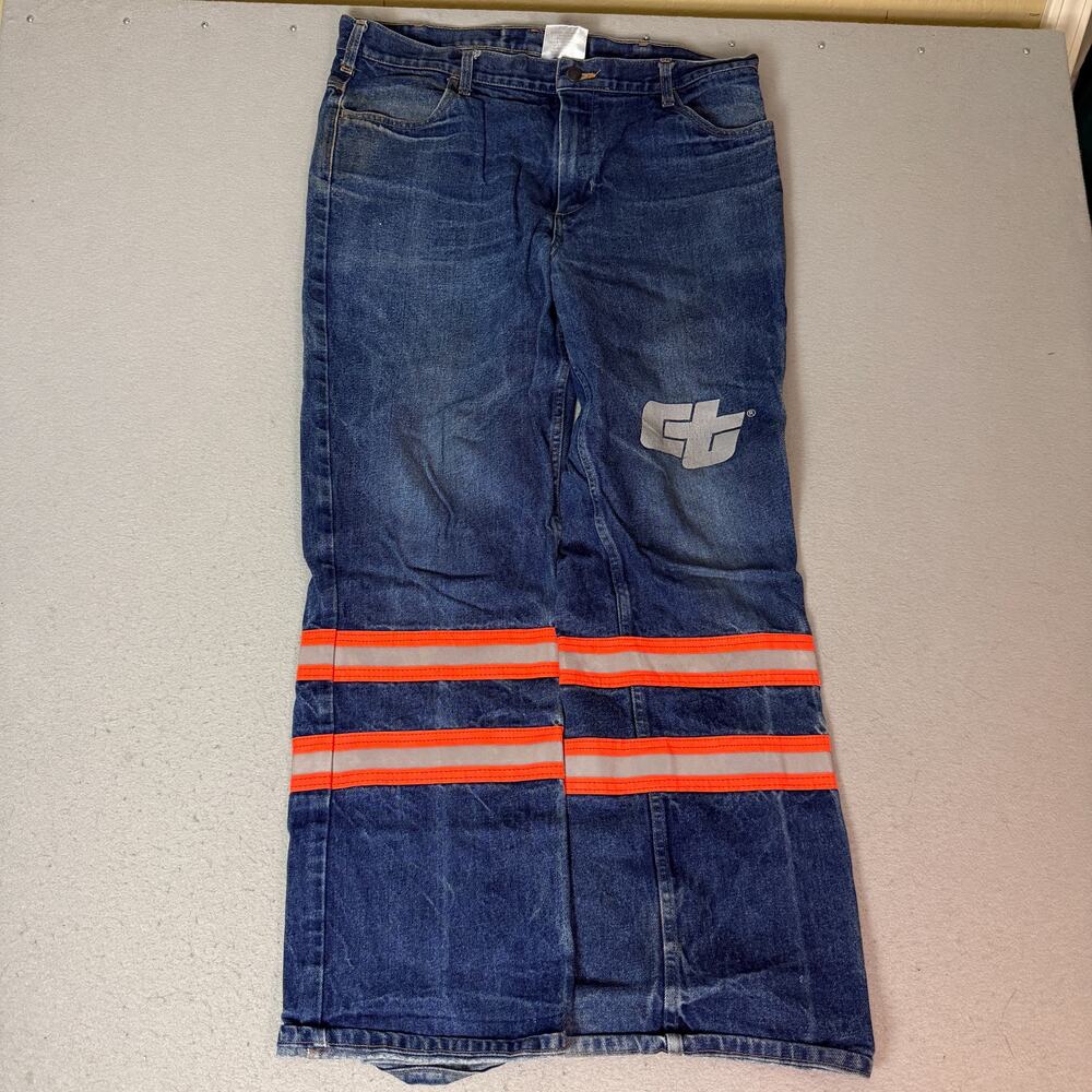 Utility Pro Work Wear Mens 40x32 Blue Denim Jeans Reflective Safety USA Made
